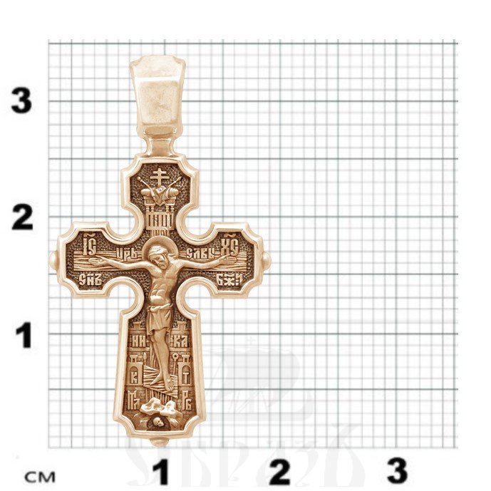 крест «распятие. казанская икона божией матери. николай чудотворец», золото 585 проба красное (арт. 201.512-1)